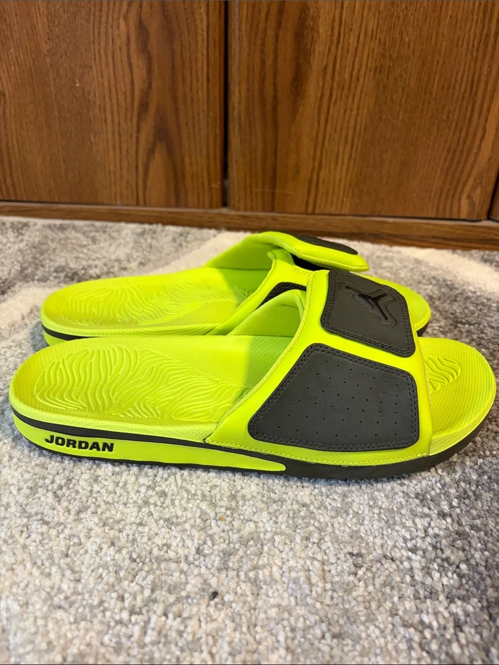 Jordan Men’s Neon Yellow & Black Slide Sandals